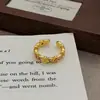 Anéis Empilháveis Dourados Esmaltados Florais Esculpidos Estilo Palácio de Luxo Nicho Estilo Chinês Retro Dopamina Novo Estilo Chinês