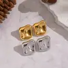 Pendientes Cuadrados Geométricos Lisos de Acero Inoxidable Chapados en Oro de 18 Quilates, Joyería Impermeable Ecológica para Mujer al por Mayor