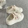 2026 Nuevos Zapatos de Lona con Suela Gruesa para Mujer, de Uso Dual Verano y Otoño, Zapatillas para Estudiantes, Zapatos Blancos Versátiles, Zapatos Tipo Pan