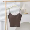 Ropa interior Espalda Bonita Camisola Pequeña con Almohadillas en el Pecho Chaleco Sujetador Integrado Versátil con Almohadillas en el Pecho Camisola de Capa Base Top Interior para Mujer