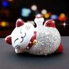 Energía Solar Gato de la Suerte Adornos Decoración para Coche Perfume para Coche Creativo para Mujer Diamante Encantador Personalidad