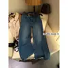 Suxinlan/YOUMO Estilo Lujo Ligero Otoño/Invierno Elástico en Cuatro Direcciones con Felpa Jeans Microcampana para Mujer Z6208-7 (con cinturón)