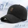 Gorros de Lana Cálidos con Protección para los Oídos para Otoño e Invierno de Hombre, Gorros de Algodón para Personas de Mediana Edad y Mayores, Gorras Casuales tipo "Dad Hat", Gorras de Visera Antifrío para Mayores