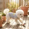 Ropa de otoño e invierno para perros de compañía, ropa para el hogar, conjunto a juego para padres e hijos, sudadera fina de rayas, chaleco de dos patas para perros y gatos pequeños y medianos