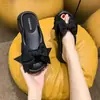 Chanclas con Lazo Grande para Uso al Aire Libre Verano 2025 Nuevas Sandalias de Tira Única con Suela Gruesa Zapatos de Plataforma Impermeables