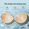 Suministro exclusivo transfronterizo de almohadillas para senos invisibles de silicona pura sin tirantes push-up, especiales para vestidos de novia, almohadillas de silicona sólida para senos