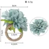 Argola de guardanapo de dália artificial, fivela de guardanapo de flor de tecido, argola de guardanapo para decoração de mesa de banquete de casamento, suprimento transfronteiriço