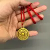 Collar Colgante de Brújula de Ocho Caracteres de la Fortuna Giratorio Estilo Retro Oro Vietnamita para Mujer, Mismo Estilo que en Tiendas de Oro, Cadena Larga Redonda para Suéter