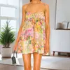 Vestido Casual de Vacaciones de Otoño 2026 Ropa para Mujer de Comercio Exterior Europeo y Americano Estampado de Moda Fresco con Tirantes Finos Mini Vestido