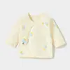 Camiseta de Medio Espalda para Bebé Recién Nacido, Ropa Interior Sin Costuras de Algodón Puro Clase A, Estilo Primavera y Otoño, Ropa Suave Amigable con la Piel Estilo Monje, Top para Bebé