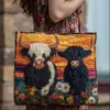 2026 Nueva Serie Transfronteriza de Vacas Vaca Estampado Digital Bolso de Hombro Acolchado de Moda