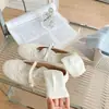 Calcetín Delgado de Algodón Estilo Miu Color Sólido Raya Vertical Apilado Apilado Calceta Estilo Jk Calceta Apilada Versátil para Mujer