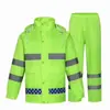 Conjunto de impermeable de dos piezas para adultos para trabajo al aire libre y servicio, conjunto de impermeable y pantalón de lluvia reflectantes, resistente al desgaste y duradero, ropa de lluvia para protección laboral
