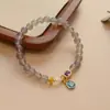 Pulseira de Ágata Cinza Natural Feminina Design Exquisito Senso de Estilo Marca da Sorte Pingente Corda Original Elaine com Contas Joias de Luxo Leve