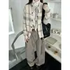 Suéter de Punto Jacquard Fair Isle Americano para Hombre Otoño Estilo Old Money de Gama Alta Cleanfit Cardigan Chaqueta de Pareja