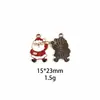 Papá Noel Muñeco de Nieve Serie Navideña DIY Aleación Esmalte Accesorios Accesorios para el Cabello Llavero Colgante