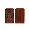 Placa Wenheng Di Jun de madera de azufaifo alcanzada por un rayo, placa de madera de Wenchang Di Jun con talla en relieve a doble cara, artesanía en talla de madera de amuleto ritual taoísta