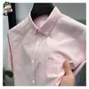 Camisa de manga larga de alta gama para hombre, nueva para primavera y otoño, bordada, sin planchado, moda, camisa de pulgada, casual de negocios, camisa de cuadros