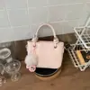 Bolso de Mano de Alta Gama Estilo Transfronterizo Nuevo Texturizado Bolso Cubo Moda Coreana Bolso de Hombro Versátil Nicho Cruzado Bolso para Mujer