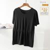 Fábrica atacado solto T-shirt feminino verão modal em forma de V gola redonda manga curta top tamanho grande camisa de fundo feminino fabricantes fornecimento
