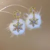 Serie Navideña~Aretes Borla Árbol de Navidad de Diamante Aguja de Plata Aretes Estilo Lujo Accesible Retro Aretes Versátiles de Moda
