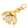 Reloj de cuarzo para niños caricatura lindo retro tortuga volteable llavero cadena colgante lista fabricantes de joyería creativa en stock