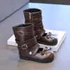 Otoño 2026 Nuevos Zapatos para Niños Niña Botas de Moda Versátiles Desmontables Estilo Coreano Elegantes Zapatos de Piel para Niñas