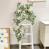 Enredadera de Rosas Simulada de Alta Gama, Enredadera Artificial de Flores Estilo Jardín, Arco de Pared, Envoltura para Tuberías Colgantes, Enredadera Decorativa para Cubrir y Decorar