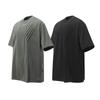 Jiayiku - Camiseta de manga corta para hombre, diseño plisado, estilo retro americano, estilo verano 2025, con lavado de tiburón y branquias