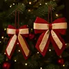 Adorno de Lazo Navideño de Terciopelo Cruzado Estilo Europeo Decoración de Árbol de Navidad Lazo Adorno para Escena de Ventana