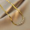 Collar de cadena de serpiente plana prensada en oro y plata de estilo pequeño para mujer, joyería al por mayor, no se decolora, bricolaje, ligero, de lujo