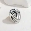 Anillo Popular de Acero Inoxidable Geométrico Plegado Corazón de Amazon Estilo Ins para Mujer Lujo Accesible Nicho Anillo de Oro de Gama Alta