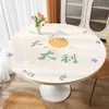 Toalha de Mesa Redonda Impermeável e à Prova de Óleo Sem Lavar Pvc Vidro Macio Tapete de Mesa Redonda Luxo Acessível Mesa de Jantar de Alto Nível Tapete de Mesa de Centro