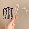 Pasador de Pelo en Forma de U con Perlas para Mujer, Pinza para Moño, Herramienta de Peinado, Pasador Fijo, Nuevo Estilo Chino, Accesorio de Cabello de Alta Gama