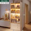 Gabinete de Almacenamiento Multicapa Junto al Mueble de TV, Vitrina para Sala de Estar, Librero Estrecho para el Hogar, Gabinete de Almacenamiento para Dormitorio, Gabinete de Almacenamiento de Pie
