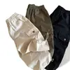 Pantalones Largos para Niños 2026 Otoño Nueva Llegada Niños y Niñas Color Sólido Bolsillo Pantalones Cargo Bebé Cordón Pantalones Jogger Infantiles de Moda