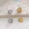 Nuevos pendientes de acero de titanio de moda, pequeños, con fragancia, lisos, de amor, accesorios para pendientes de mujer simples al por mayor