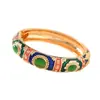 Nuevo producto: Pulsera Abierta Estilo Étnico Esmalte Cloisonné de Pekín Antiguo, Joyería Hecha a Mano con Goteo de Aceite, Accesorio Vintage