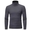2022 ocio otoño e invierno Nuevo Joven Hombre cuello alto delgado color slim moda manga larga camiseta