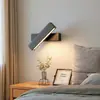 Luminária de parede de espectro total para quarto, cabeceira, luminária de parede criativa transfronteiriça para escada, estudo, luminária para corredor de quarto de hóspedes, luminária de parede de alumínio rotativa