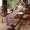 Camino de Mesa con Borlas Retro Estilo Nuevo Americano Transfronterizo Hilo de Planta Jacquard Teñido en Hilo Cubierta para Mesa de Centro Mueble de TV Toalla Ins Bandera para Pie de Cama