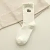 Calcetines de Media Pantorrilla para Mujer Otoño e Invierno, Engrosados, Lindos, Forrados de Felpa, Calcetines Blancos Puros para Dormir, Calcetines de Invierno, Calcetines Cálidos y Peludos para el Piso Postparto