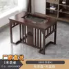 Nuevo juego completo estilo chino para oficina y sala de estar, combinación simple de mesa de té y silla para balcón, mesa de té pequeña simple con hervidor de agua integrado