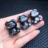 [Joias Rongjing] Urso Sem Rosto de Obsidiana Prateada Natural com Furo para Passar Fio Escultura Acessórios para Pulseira Diy Outlet de Fábrica