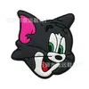 Sapatos de plástico PVC flor cruzada fábrica direta chinelos acessórios removível gato e rato fofo sapatos com buraco fivela de sapato