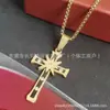 Comercio Electrónico Transfronterizo Amazon Más Vendido Collar con Colgante de Cruz de Acero de Titanio Europeo y Americano, Accesorios Retro Hip-Hop Personalizados, Collar para Hombre