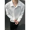 Camiseta de hombre de manga larga con cuello de solapa, color liso, talla grande, corte holgado, para otoño e invierno, nueva, top para hombre, venta al por mayor transfronteriza