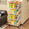 Estante de Almacenamiento para Cocina, Estante Móvil de Varias Capas para Snacks y Juguetes para Sala de Estar, Canasta para Encimera para Frutas, Verduras y Condimentos