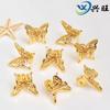 Color Dorado 14K Conservación Estéreo Alas de Mariposa Agujero para Hilo Cuentas Accesorios Pulsera DIY Accesorios para Pulsera Materiales para Accesorios