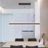 Lámpara de araña para comedor luz que emite hacia arriba y hacia abajo moderna simple comedor bar personalidad creativa recepción minimalista lámpara larga de un carácter